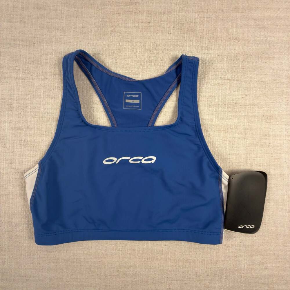 Orca Triathlon Women Blue Racerback Sports Bra Top Size 12 NWT